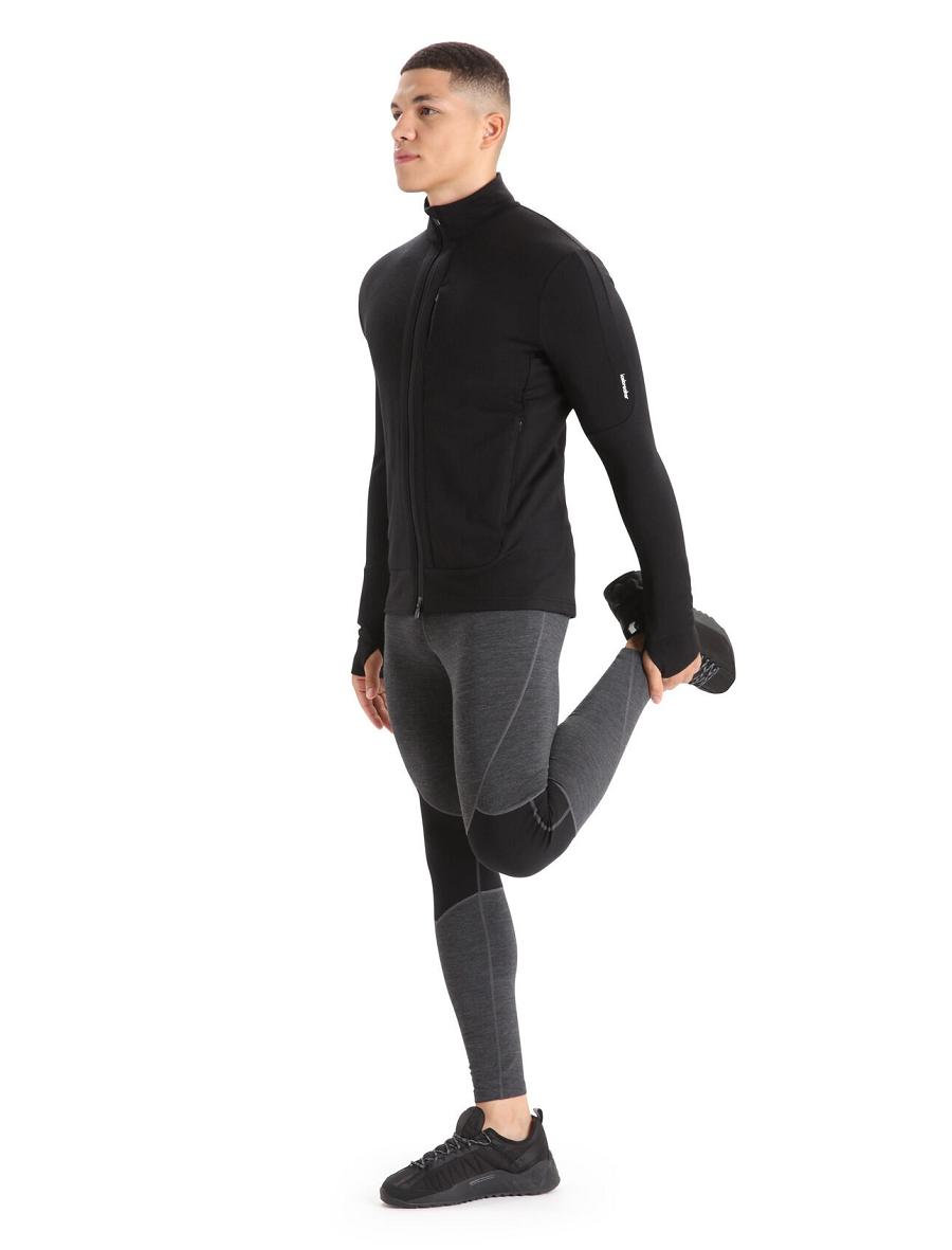 Icebreaker Merino Quantum III Long Sleeve Zip Miesten Huppari Mustat | FI 1263QMAZ